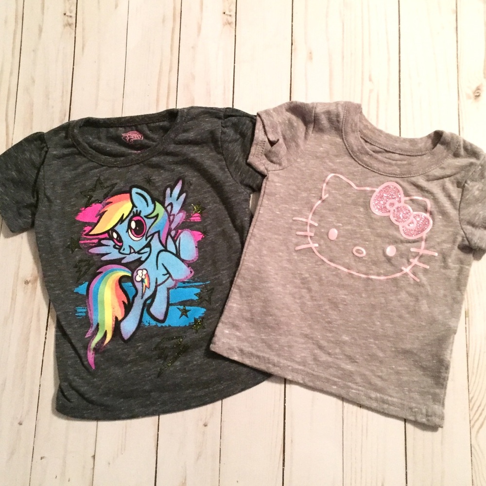 My Little Pony Hello Kitty baby girl gray top tee